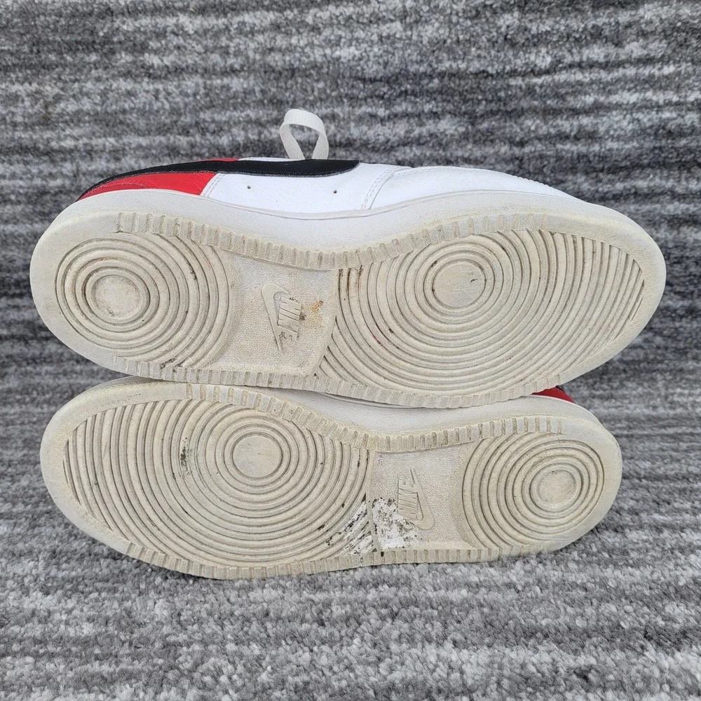 Nike Court Vision Low Mens White Red Black Leather Sneakers Shoes Size 10‎